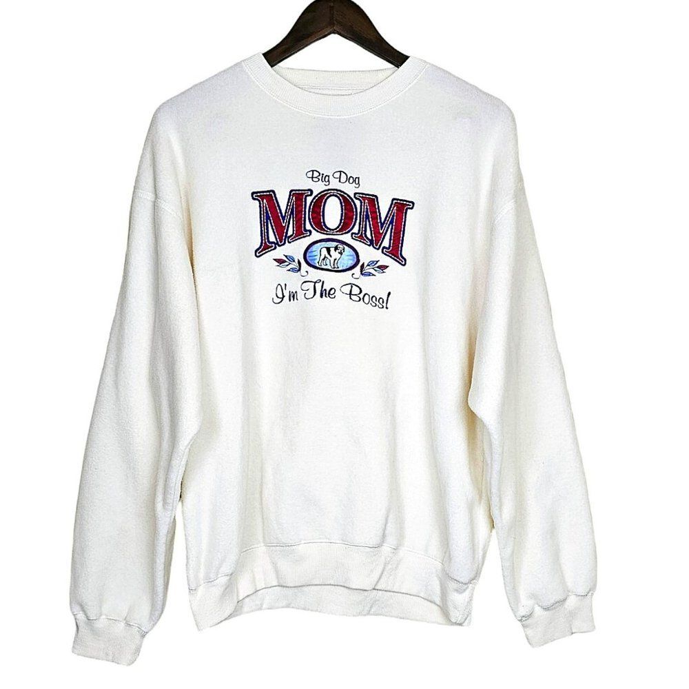 Polar Dogs High Tech Gear Big Dog Mom I'm The Boss Sweatshirt Top Size S